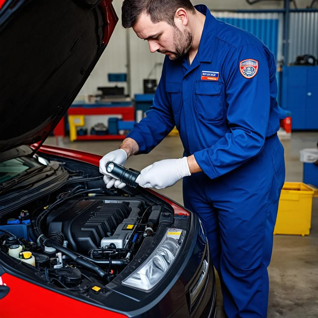 Car engine inspection